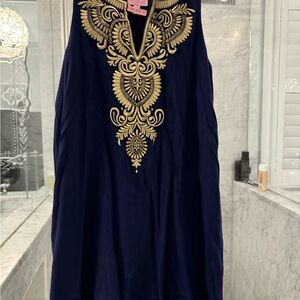 Lilly Pulitzer Navy and Gold Dress